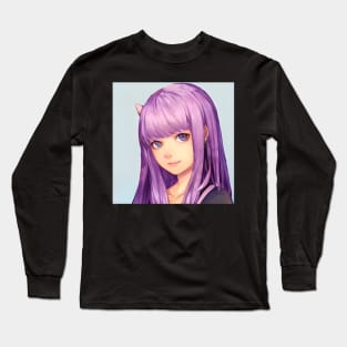 Purple Hair Anime Girl Long Sleeve T-Shirt